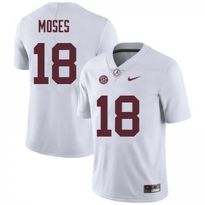NCAA Men's Alabama Crimson Tide #18 Dylan Moses Stitched College Nike Authentic White Football Jersey GH17E63NR